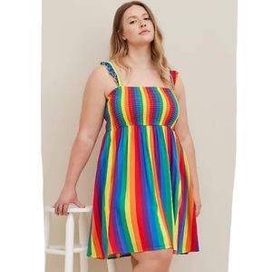 Torrid 6 Rainbow Challis Dress